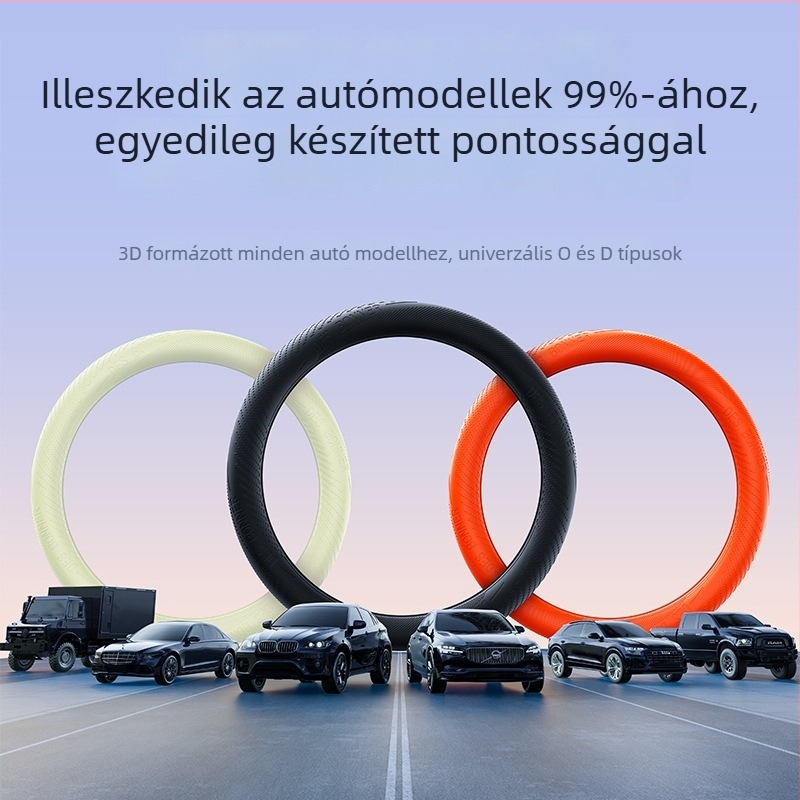 Szilikon kormányvédő, csúszásmentes és kopásálló, négy évszakos, egyszerű stílus, univerzális illeszkedés