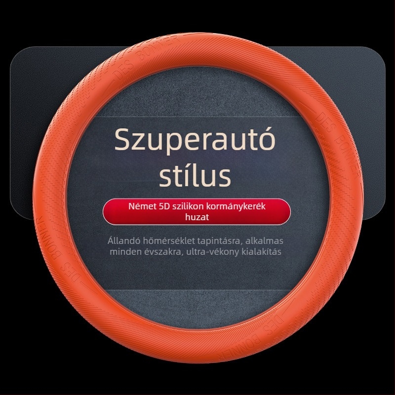 Szilikon kormányvédő, csúszásmentes és kopásálló, négy évszakos, egyszerű stílus, univerzális illeszkedés