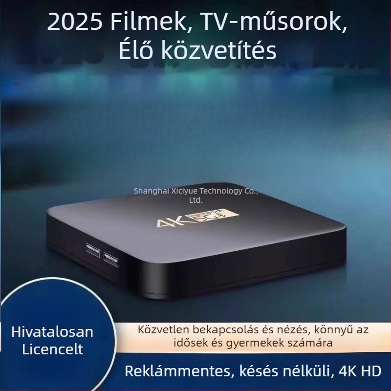 4K-s nyolcmagos TV box, 4GB RAM, 32GB tárhely, HDMI, Wi‑Fi
