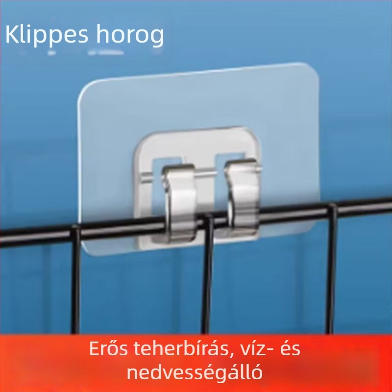 Falihoz rögzíthető routerpolc fúrás nélküli akasztókkal, hely a modemnek és set-top boxnak