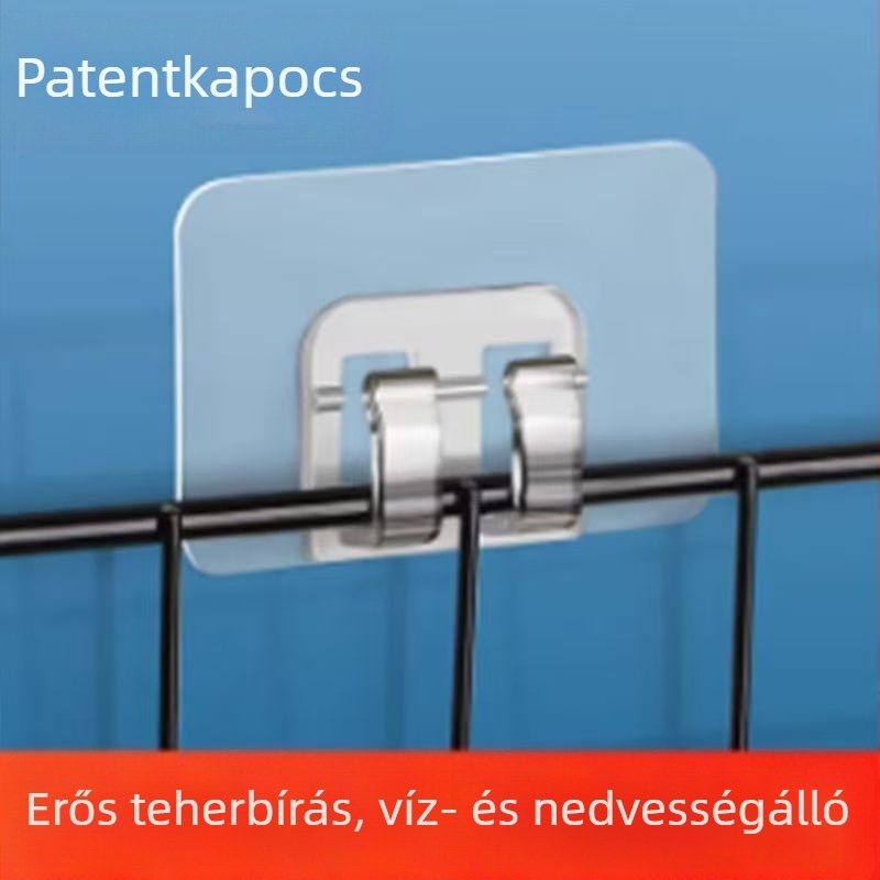 Falihoz rögzíthető routerpolc fúrás nélküli akasztókkal, hely a modemnek és set-top boxnak