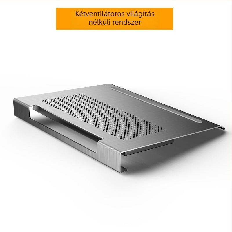 Laptop hűtőbázis alumínium ötvözetből, 2 ventilátorral, notebookhoz