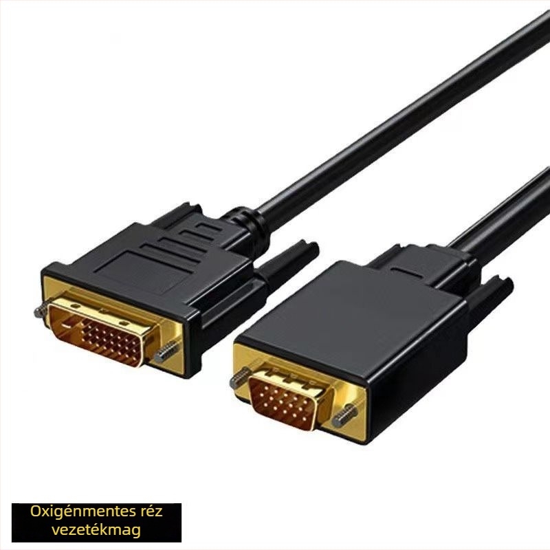 DVI–VGA adapterkábel, férfi–férfi csatlakozók, számítógépekhez és kijelzőkhöz