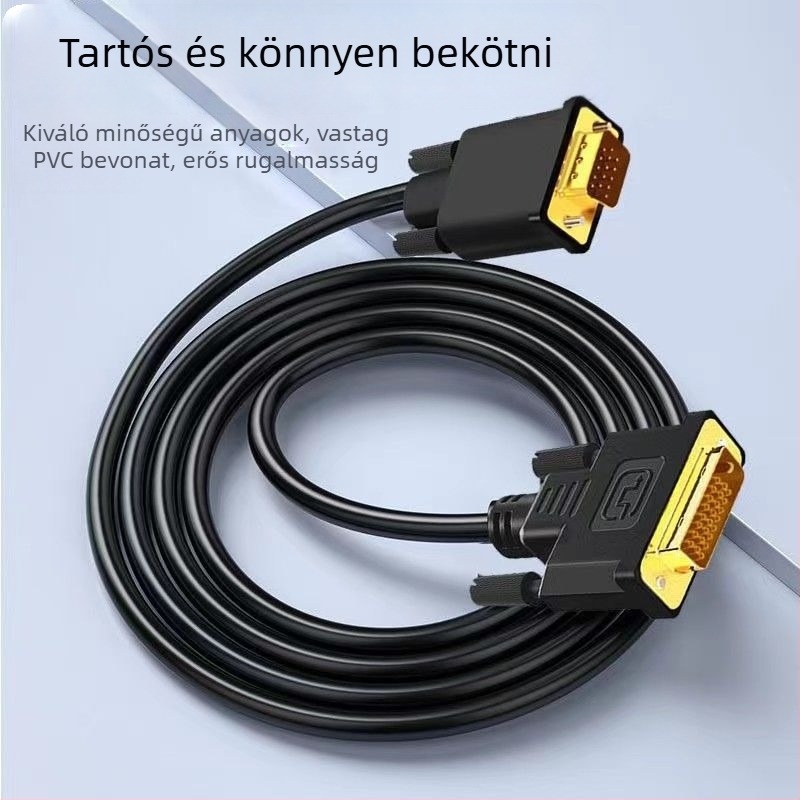 DVI–VGA adapterkábel, férfi–férfi csatlakozók, számítógépekhez és kijelzőkhöz