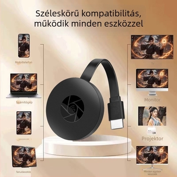 Vezeték nélküli képernyőtükröző adapter — G2 modell, HDMI, 1080p kimenet, RK3036 processzor, 128MB memória