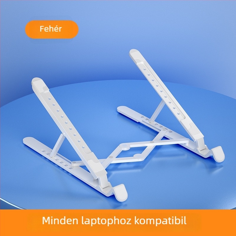 Laptop hűtőállvány beépített ventilátorral, állítható magasságú, függő keret, csendes, hordozható