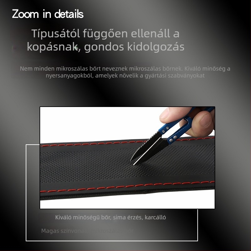 Kormánykerék takaró mikroszálas bőrrel, domborított mintával, kézzel varrva, minden évszakhoz, kopásálló és csúszásmentes, univerzális illeszkedés