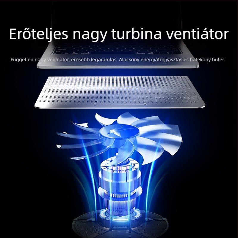 A18s laptop hűtő – alumínium ötvözet, levegő hűtés, 1 kg, kompatibil notebook/Ultrabook/Playbook
