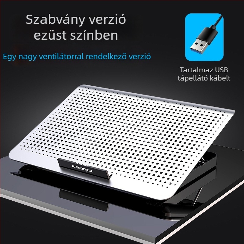 A18s laptop hűtő – alumínium ötvözet, levegő hűtés, 1 kg, kompatibil notebook/Ultrabook/Playbook