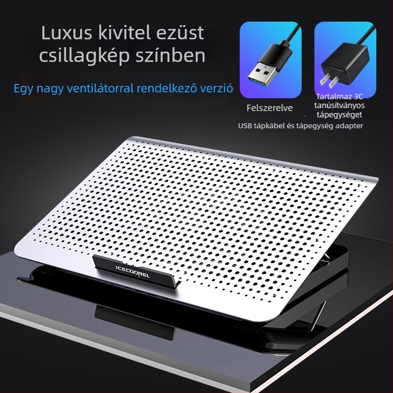 A18s laptop hűtő – alumínium ötvözet, levegő hűtés, 1 kg, kompatibil notebook/Ultrabook/Playbook