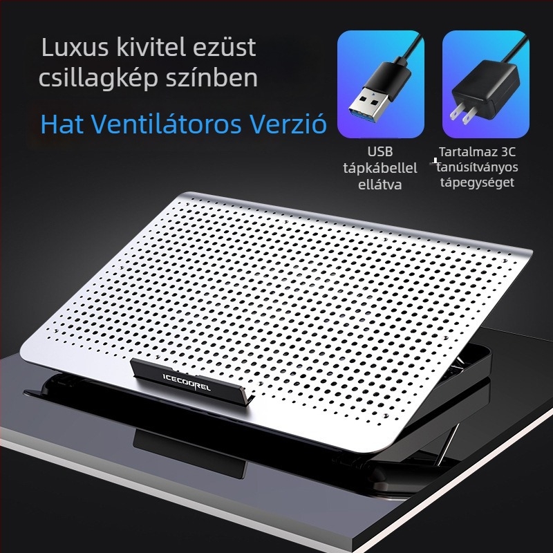 A18s laptop hűtő – alumínium ötvözet, levegő hűtés, 1 kg, kompatibil notebook/Ultrabook/Playbook