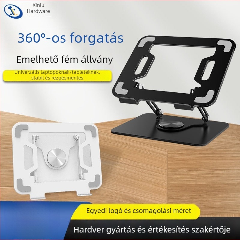 Laptop hűtő állvány, forgatható, állítható magasságú, anyag: szénacél, modell L25-C
