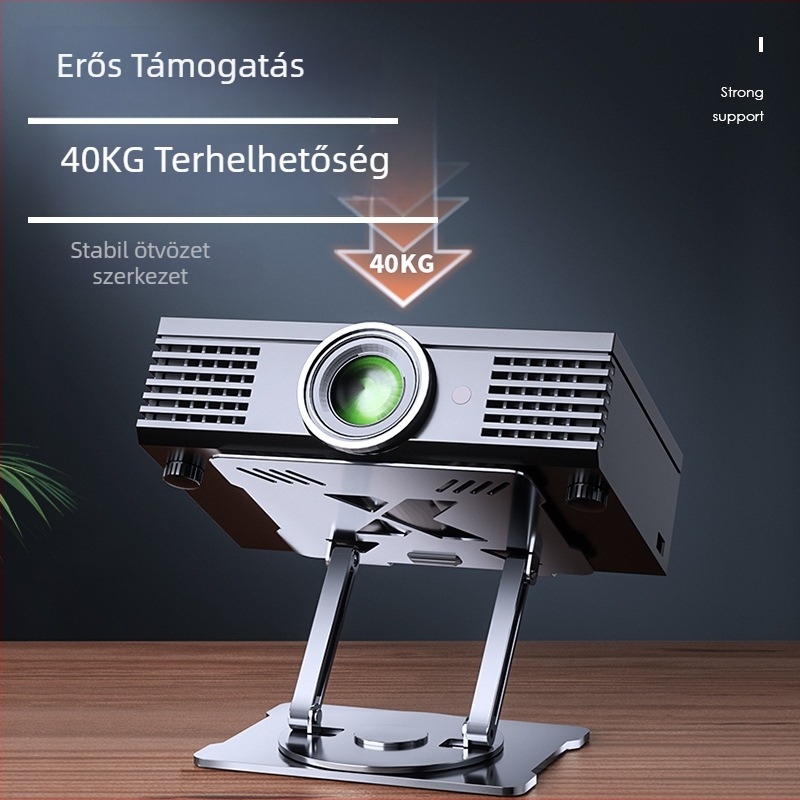Alumínium ötvözet projektor tartó emelő dizájnnal, notebookok/tabletek számára, 11–17,3 hüvelyk, D32 modell, tömeg 650 g