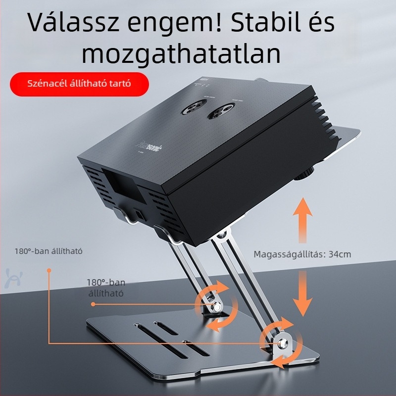 Alumínium ötvözet projektor tartó emelő dizájnnal, notebookok/tabletek számára, 11–17,3 hüvelyk, D32 modell, tömeg 650 g