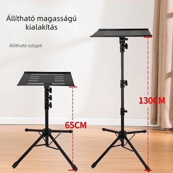 Alumínium ötvözetes projektor-tartó hűtőlemezzel, laptophoz, padlóra álló négylábú kivitel, modell T1017