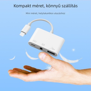 iPhone 11–14 OTG adapter 3,5 mm audio kábel – 2 az 1-ben