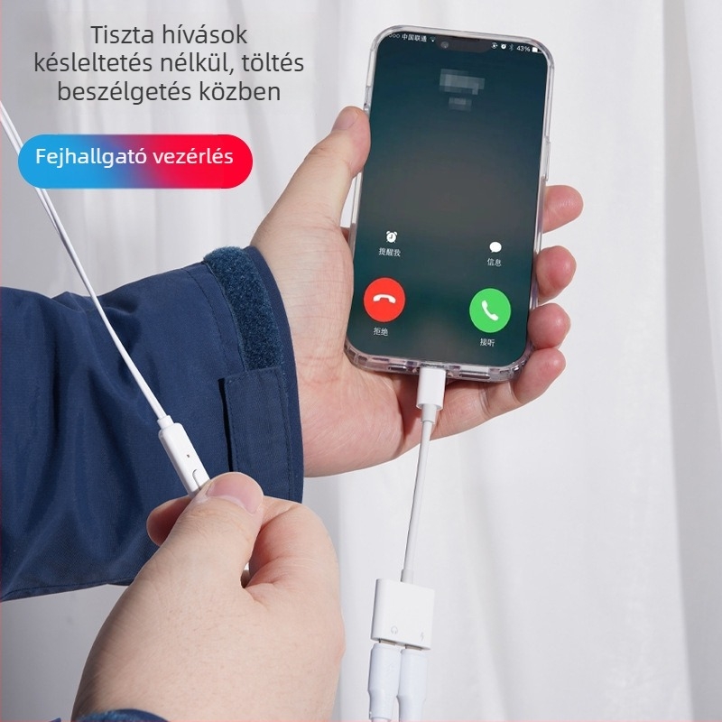 iPhone 11–14 OTG adapter 3,5 mm audio kábel – 2 az 1-ben