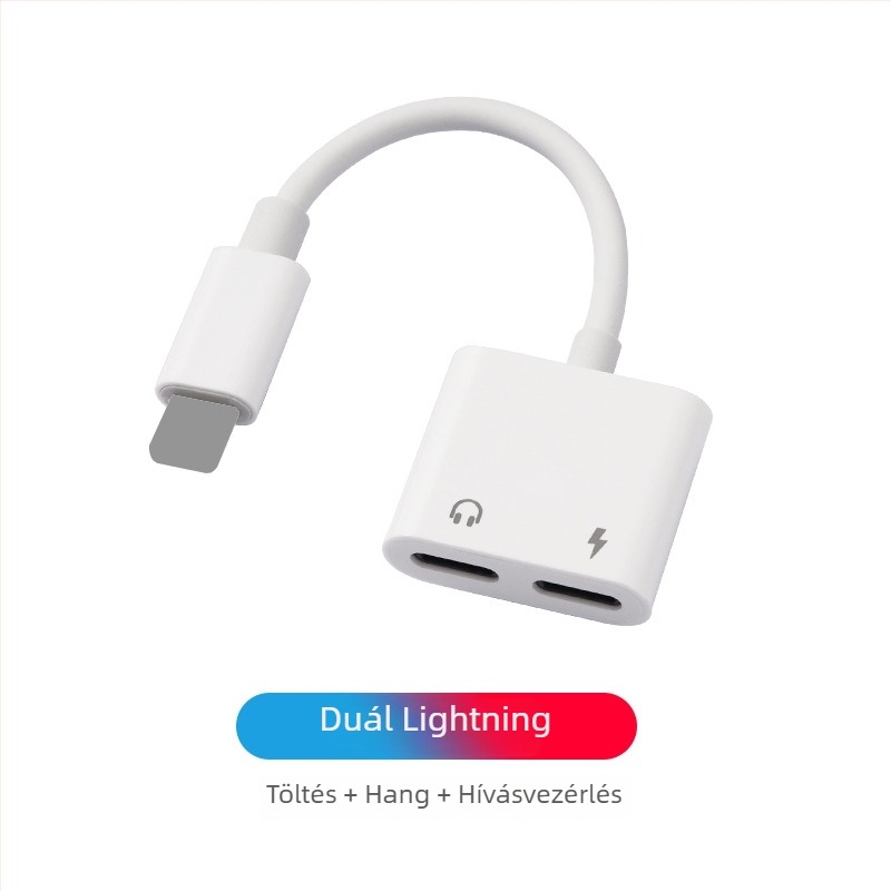 iPhone 11–14 OTG adapter 3,5 mm audio kábel – 2 az 1-ben