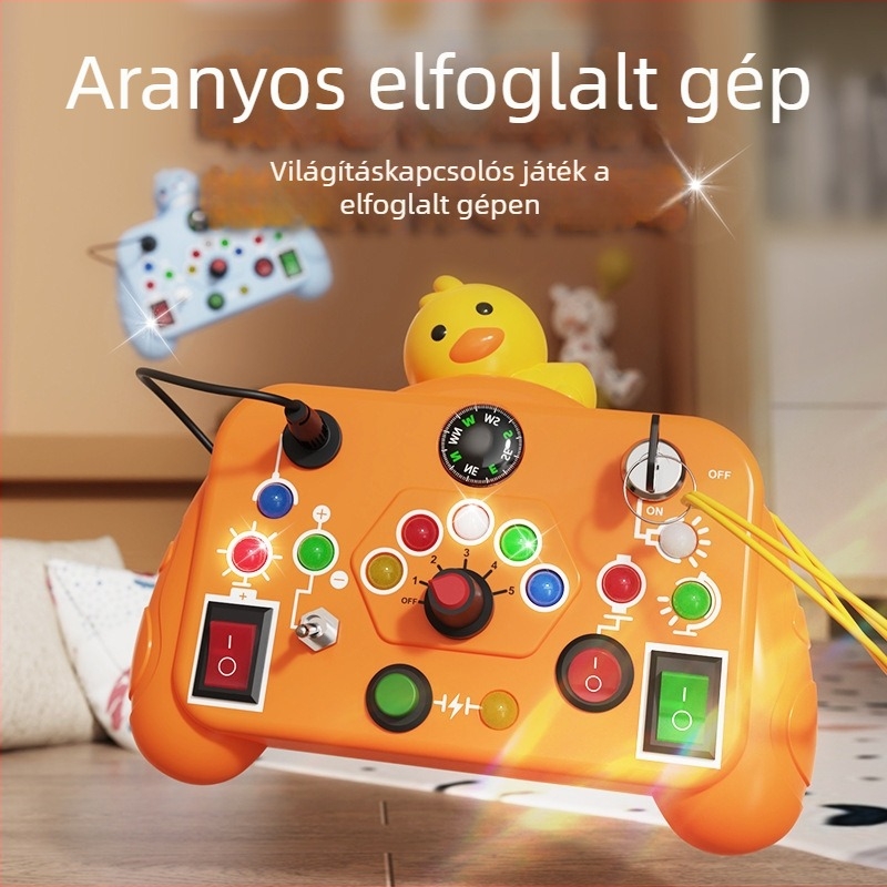Montessori‑alapú oktatási foglalkoztató gép a korai tanuláshoz — elektromos, hang- és fényprojekcióval; ABS anyagból; 4–6 éveseknek