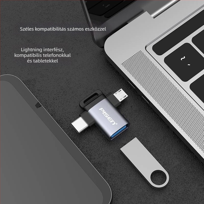 Pisen Lightning OTG adapter, Kétfunkciós, Univerzális kompatibilitás