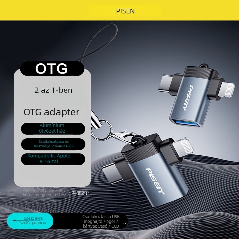 Pisen Lightning OTG adapter, Kétfunkciós, Univerzális kompatibilitás