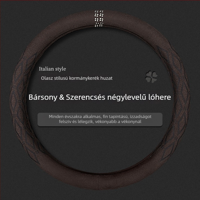 Xingyue velúr kormánykerék borítás – univerzális négy évszakos, ultra vékony, kompatibil BMW, Mercedes-Benz, Audi és Volkswagen