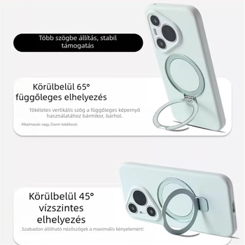 Huawei Pura70 Ultra folyadék-szilikon tok lencsetartóval és forgó mechanizmussal, kopásálló, ütésálló és ujjlenyomat-mentes