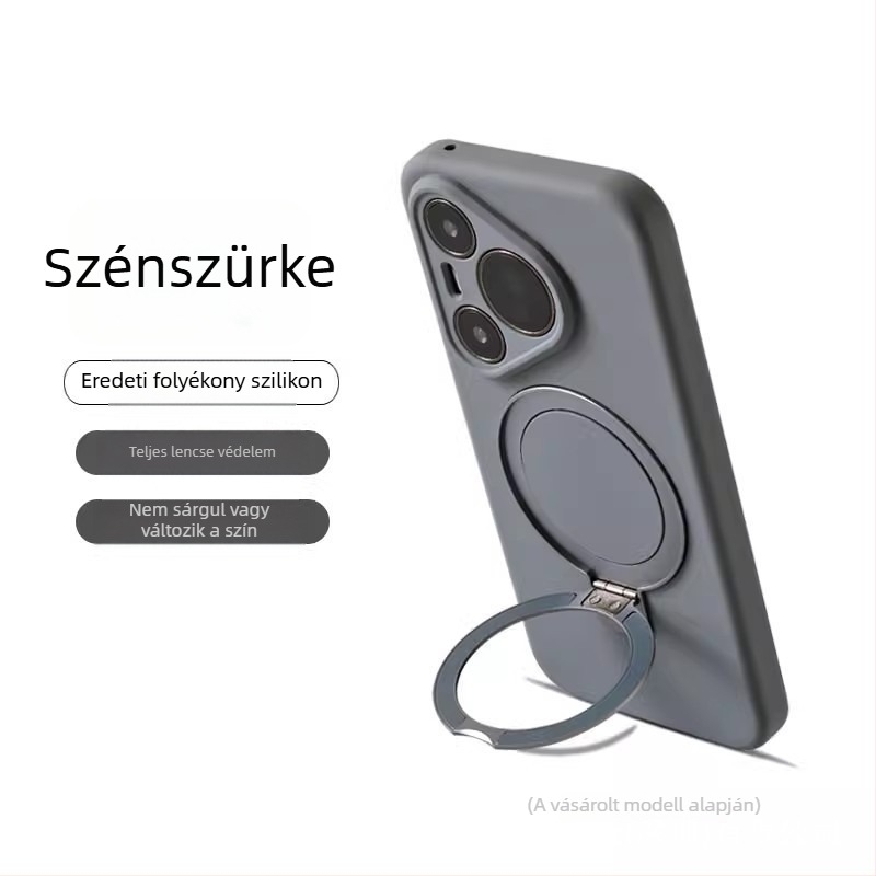 Huawei Pura70 Ultra folyadék-szilikon tok lencsetartóval és forgó mechanizmussal, kopásálló, ütésálló és ujjlenyomat-mentes