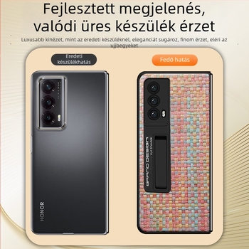 Honor Magic V2 hajtogatható telefonhoz — két részes védőtok, velúr felület, kopásálló, ütésálló, testreszabható