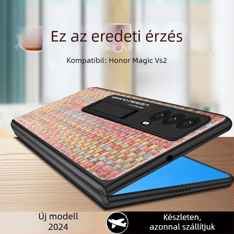 Honor Magic V2 hajtogatható telefonhoz — két részes védőtok, velúr felület, kopásálló, ütésálló, testreszabható