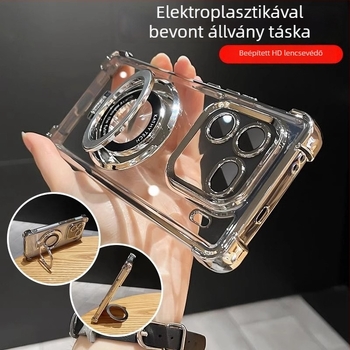 IQOO 12 Pro Vivo sorozathoz telefonvédő tok – átlátszó, ütésálló, akril tok, beépített lencsefilmmel és állvánnyal