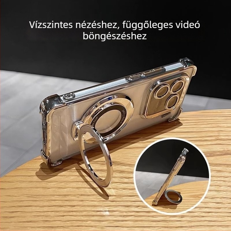 IQOO 12 Pro Vivo sorozathoz telefonvédő tok – átlátszó, ütésálló, akril tok, beépített lencsefilmmel és állvánnyal