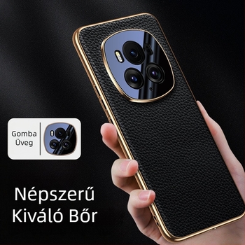 Valódi bőrből készült telefon tok elektropolírozott bevonattal, all-inclusive üzleti stílusban, Glory modellhez, hőelvezetés, kopásállóság és zuhanás elleni védelem.