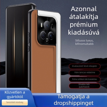 QML tok Honor Magic6Pro, műbőr, matt felület, kockás mintázat, ütésálló védelem