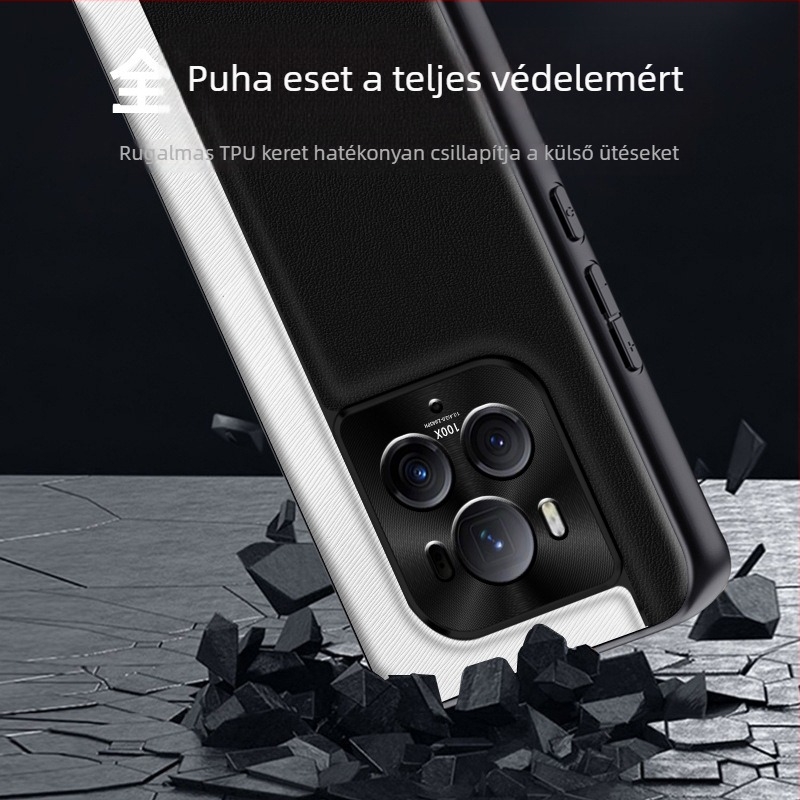 QML tok Honor Magic6Pro, műbőr, matt felület, kockás mintázat, ütésálló védelem