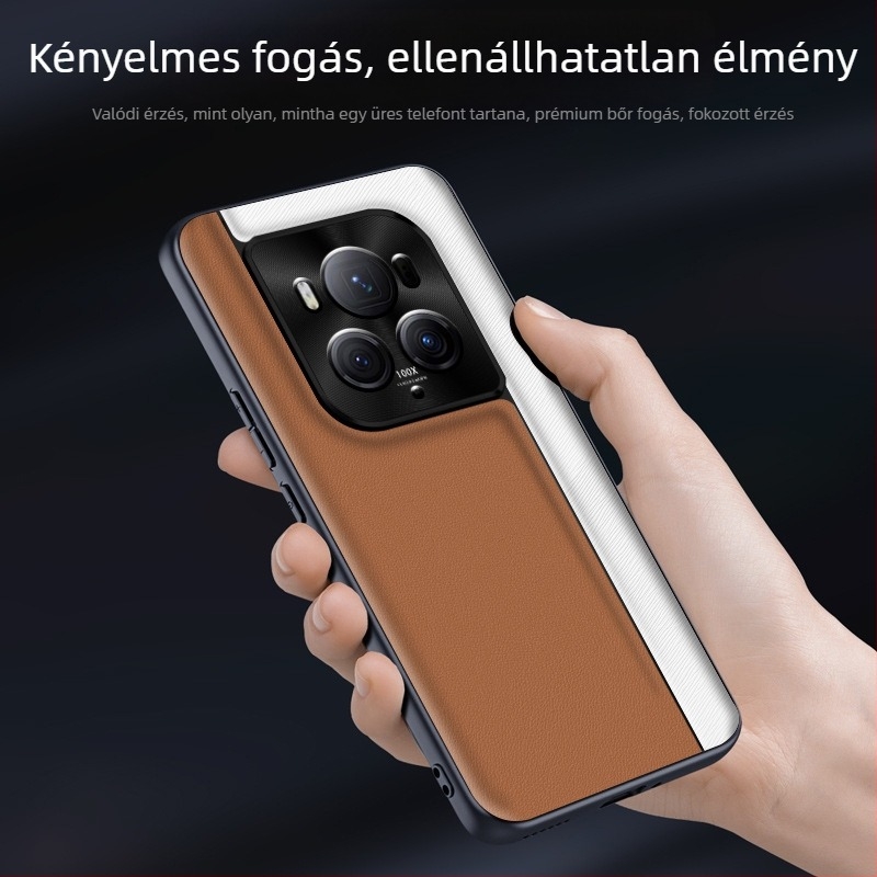 QML tok Honor Magic6Pro, műbőr, matt felület, kockás mintázat, ütésálló védelem