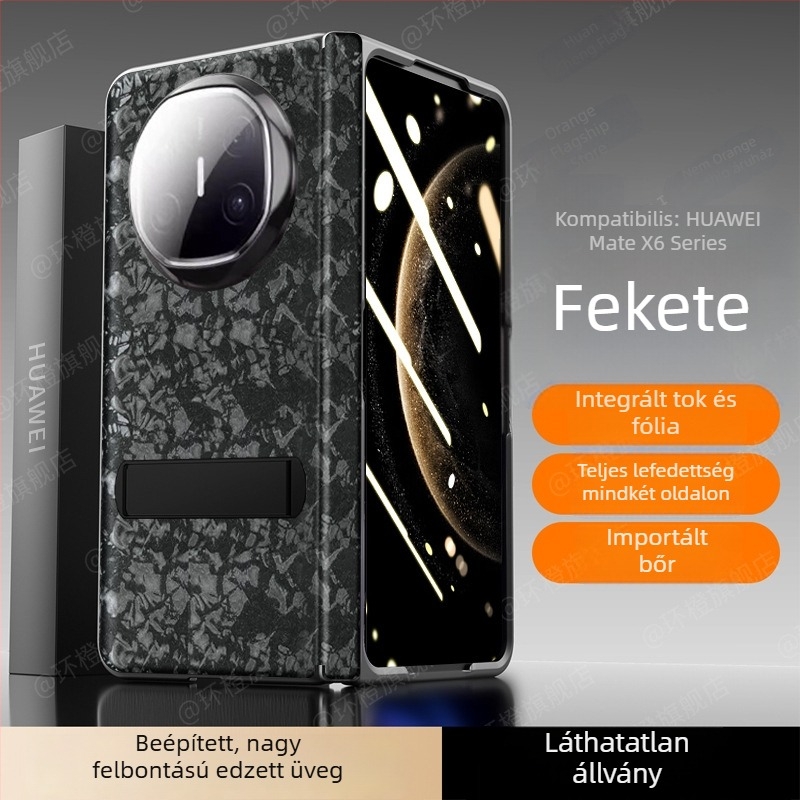 Huawei MateX6 tok kagyló mintázattal, MateX5 védőtok, teljes védelem, állítható tartó, adatvédelmi védelem
