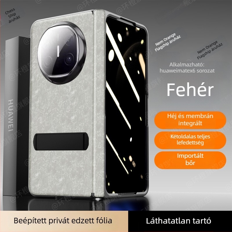 Huawei MateX6 tok kagyló mintázattal, MateX5 védőtok, teljes védelem, állítható tartó, adatvédelmi védelem