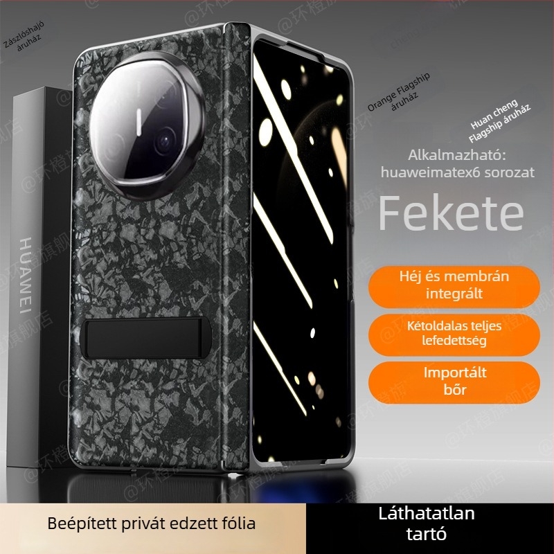 Huawei MateX6 tok kagyló mintázattal, MateX5 védőtok, teljes védelem, állítható tartó, adatvédelmi védelem