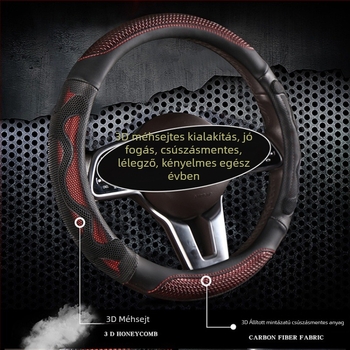 Volánvédő, 3D méhsejt mintázat, csúszásmentes, univerzális illeszkedés, kerek D-alakú forma