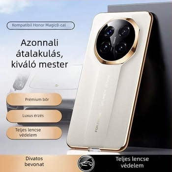Vékony hátlap tok Honor Magic8Pro-hoz, elektroplatinált domborított textúra, műbőr, ütésálló, karcolásálló