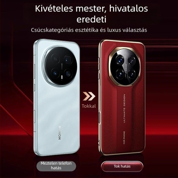 Vékony hátlap tok Honor Magic8Pro-hoz, elektroplatinált domborított textúra, műbőr, ütésálló, karcolásálló