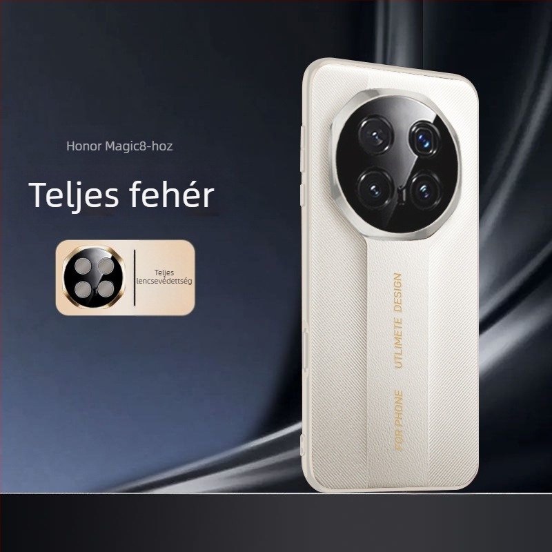 Vékony hátlap tok Honor Magic8Pro-hoz, elektroplatinált domborított textúra, műbőr, ütésálló, karcolásálló