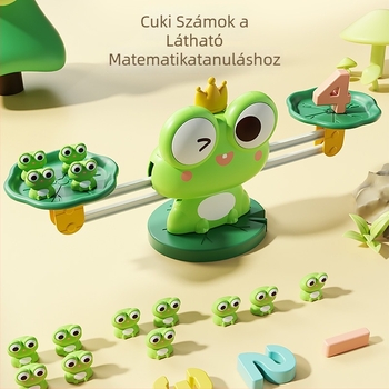 Béka témájú digitális egyensúlyozó játék 4–6 éveseknek — oktatási matematika-logika, szülő–gyermek interakció, műanyag