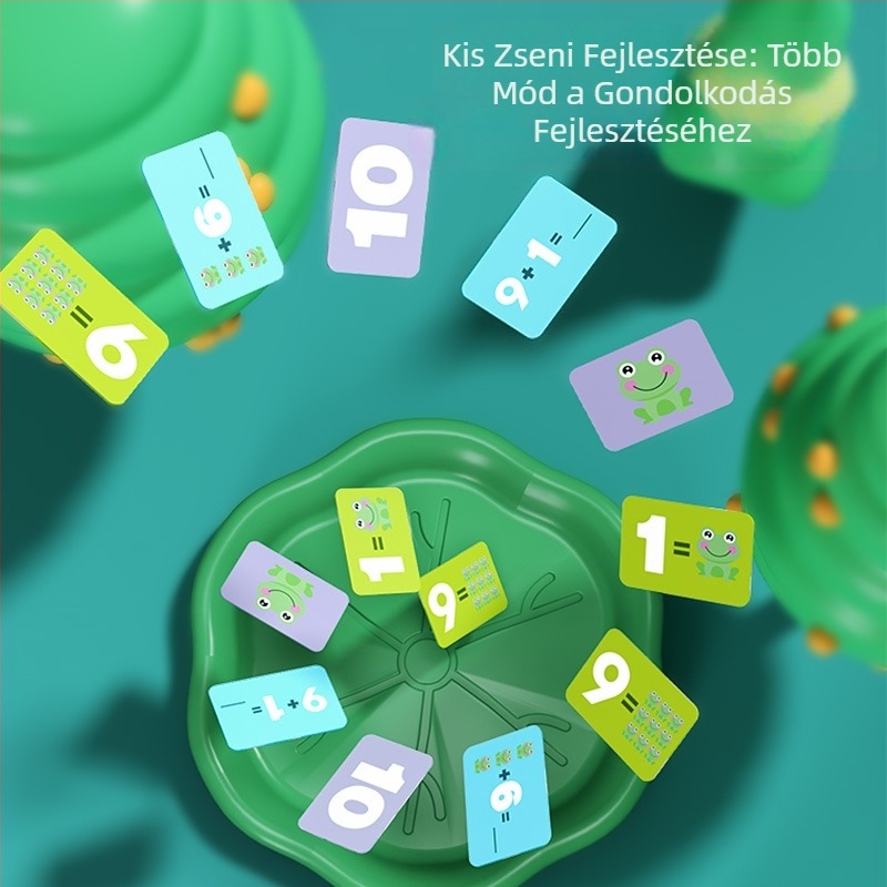 Béka témájú digitális egyensúlyozó játék 4–6 éveseknek — oktatási matematika-logika, szülő–gyermek interakció, műanyag