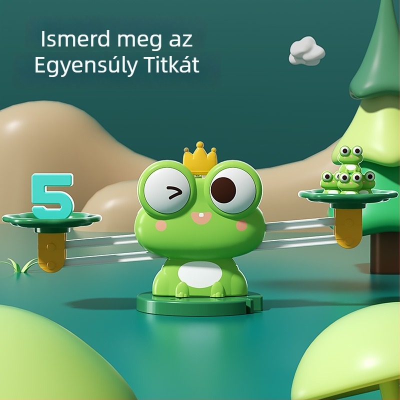 Béka témájú digitális egyensúlyozó játék 4–6 éveseknek — oktatási matematika-logika, szülő–gyermek interakció, műanyag