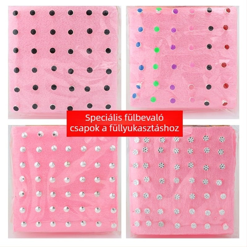 Geometrikus mintájú fém fülbevaló elektroplakolt felülettel, rozsdamentes acél tüske, uniszex