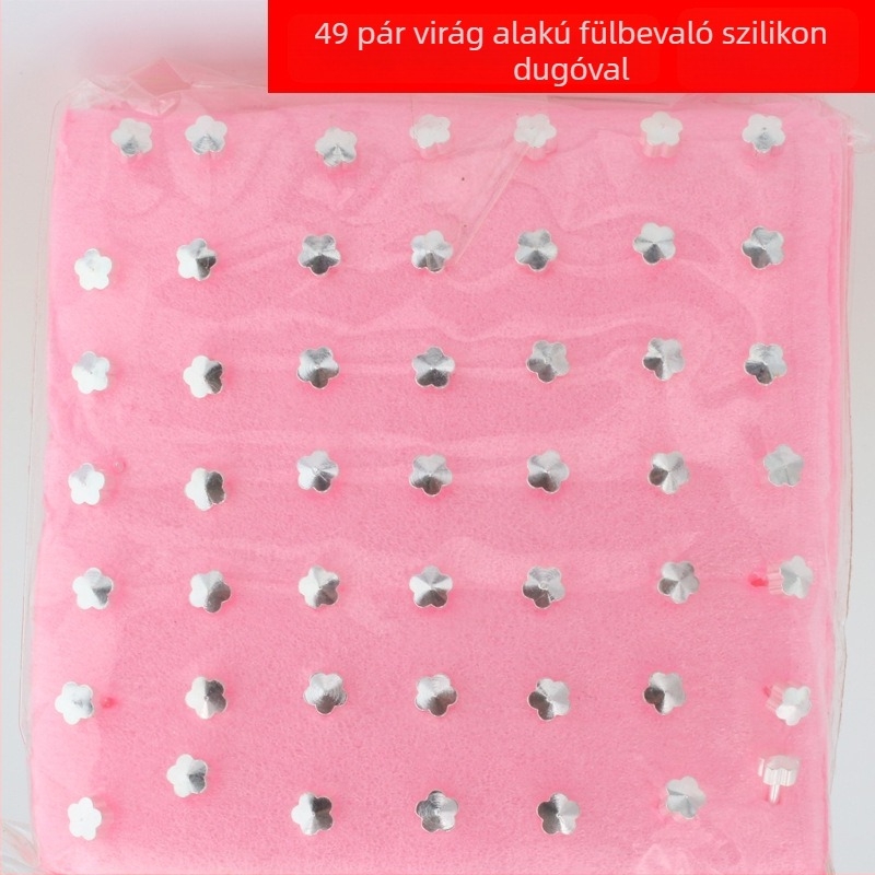 Geometrikus mintájú fém fülbevaló elektroplakolt felülettel, rozsdamentes acél tüske, uniszex