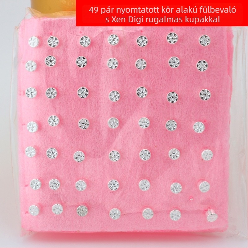 Geometrikus mintájú fém fülbevaló elektroplakolt felülettel, rozsdamentes acél tüske, uniszex