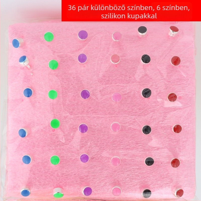 Geometrikus mintájú fém fülbevaló elektroplakolt felülettel, rozsdamentes acél tüske, uniszex